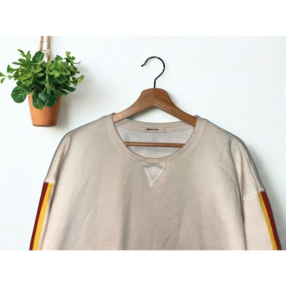 Marine Layer x LF Lost & Found Summit Sweatshirt Cream Rainbow Stripes L EUC - Picture 7 of 10